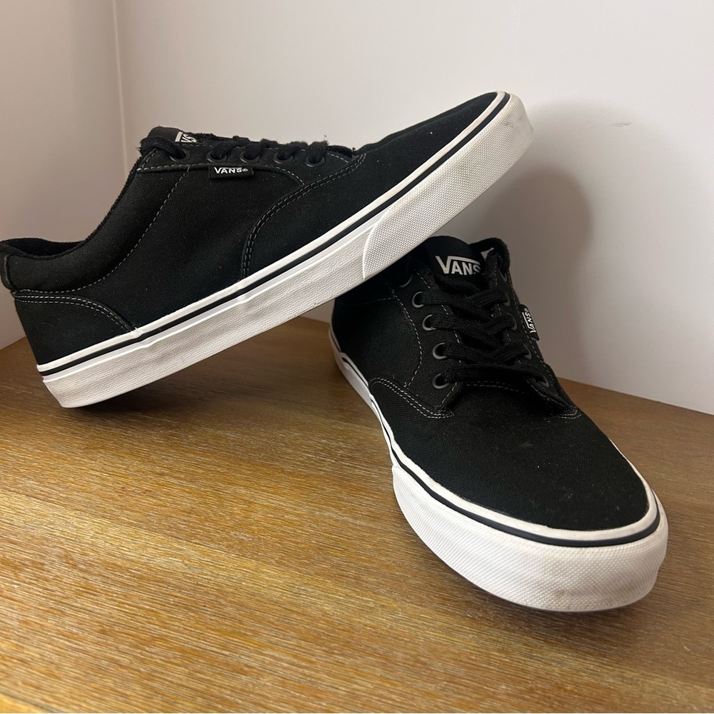 Vans Men's Athletic Low Top Textile Canvas Skate Shoes Black TB4R US 10 - Picture 2 of 8